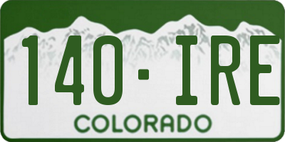 CO license plate 140IRE