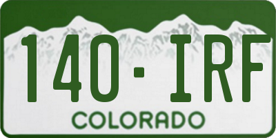 CO license plate 140IRF