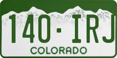 CO license plate 140IRJ