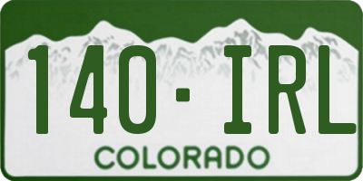 CO license plate 140IRL