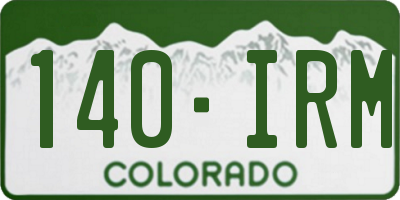 CO license plate 140IRM