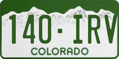 CO license plate 140IRV