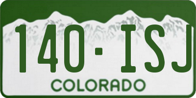 CO license plate 140ISJ