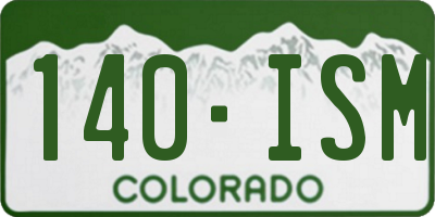 CO license plate 140ISM