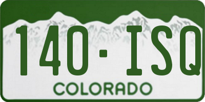 CO license plate 140ISQ