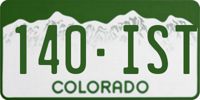 CO license plate 140IST