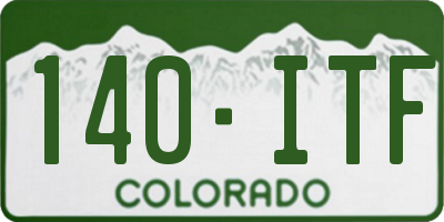 CO license plate 140ITF