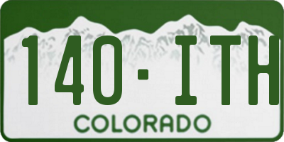CO license plate 140ITH
