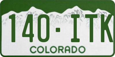 CO license plate 140ITK