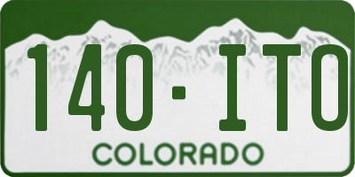 CO license plate 140ITO