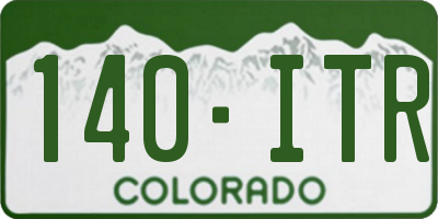 CO license plate 140ITR