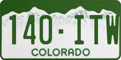 CO license plate 140ITW