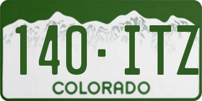CO license plate 140ITZ