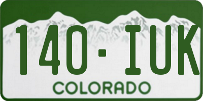 CO license plate 140IUK