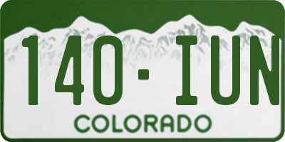 CO license plate 140IUN