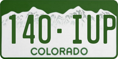CO license plate 140IUP