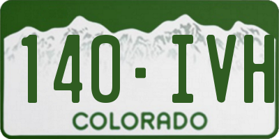 CO license plate 140IVH