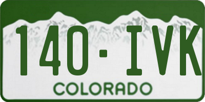 CO license plate 140IVK