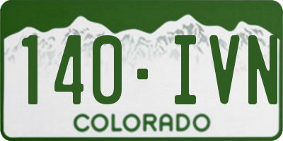 CO license plate 140IVN