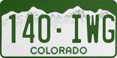 CO license plate 140IWG