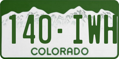 CO license plate 140IWH