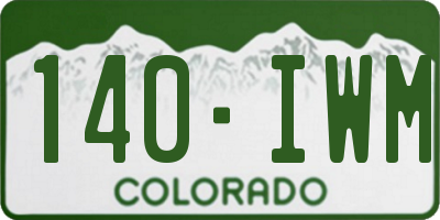 CO license plate 140IWM