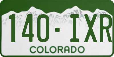 CO license plate 140IXR