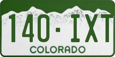 CO license plate 140IXT