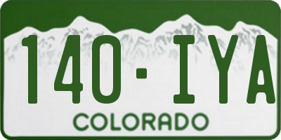 CO license plate 140IYA