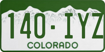 CO license plate 140IYZ