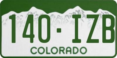 CO license plate 140IZB