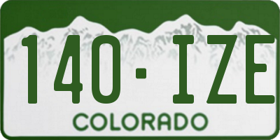 CO license plate 140IZE