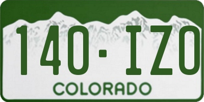 CO license plate 140IZO
