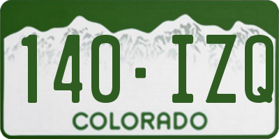 CO license plate 140IZQ