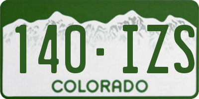 CO license plate 140IZS