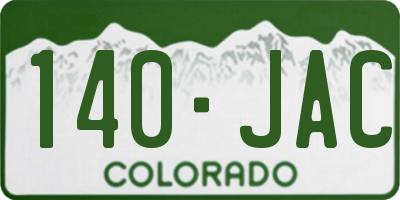 CO license plate 140JAC