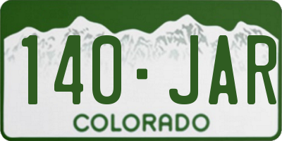 CO license plate 140JAR