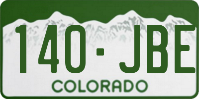 CO license plate 140JBE