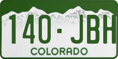 CO license plate 140JBH
