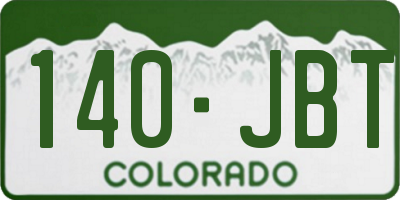 CO license plate 140JBT