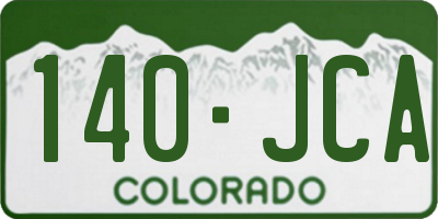 CO license plate 140JCA