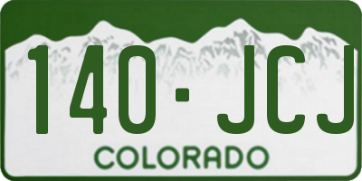 CO license plate 140JCJ