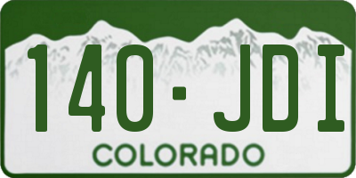 CO license plate 140JDI