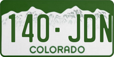 CO license plate 140JDN
