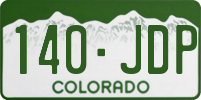 CO license plate 140JDP
