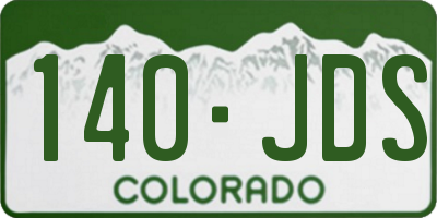 CO license plate 140JDS