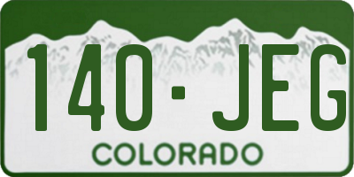 CO license plate 140JEG