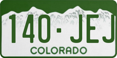 CO license plate 140JEJ