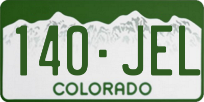 CO license plate 140JEL