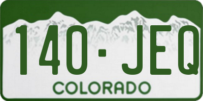 CO license plate 140JEQ